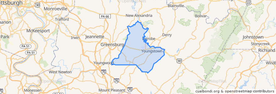 Mapa de ubicacion de Unity Township.