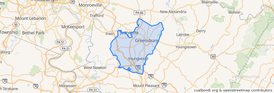 Mapa de ubicacion de Hempfield Township.
