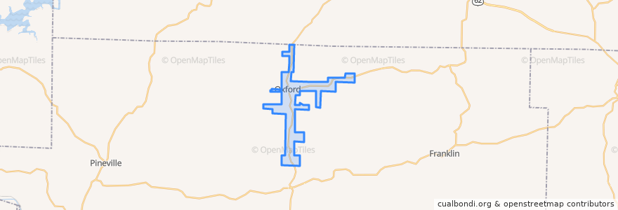 Mapa de ubicacion de Oxford.