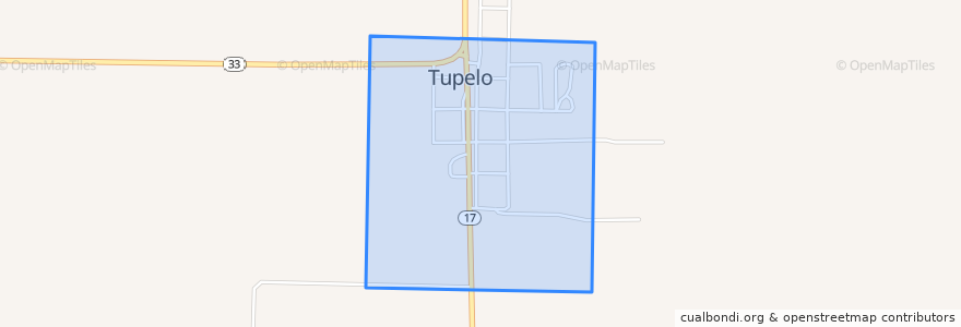 Mapa de ubicacion de Tupelo.