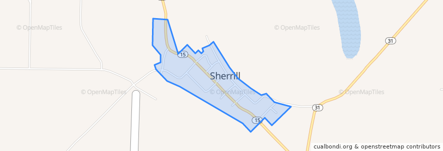 Mapa de ubicacion de Sherrill.