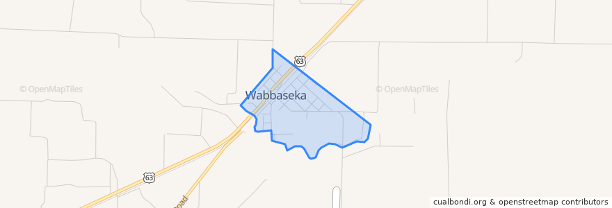 Mapa de ubicacion de Wabbaseka.