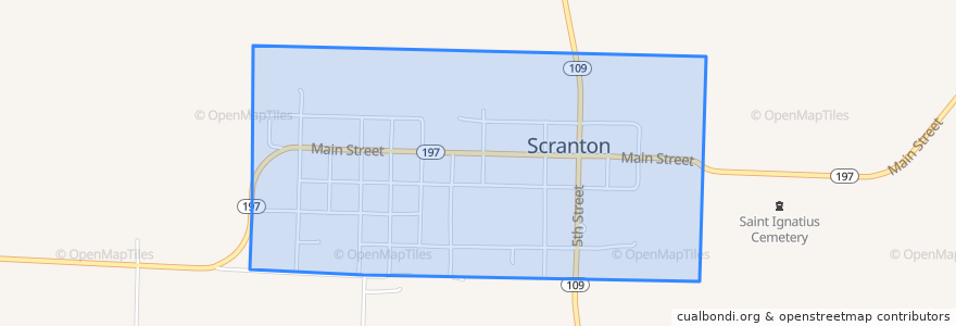 Mapa de ubicacion de Scranton.