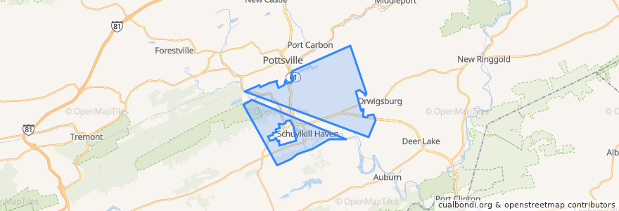 Mapa de ubicacion de North Manheim Township.