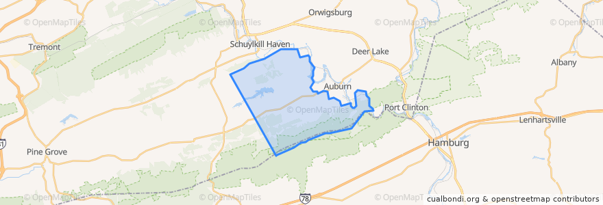 Mapa de ubicacion de South Manheim Township.