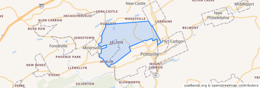 Mapa de ubicacion de Norwegian Township.