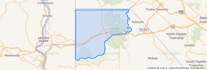 Mapa de ubicacion de Hanover Township.