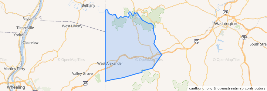 Mapa de ubicacion de Donegal Township.