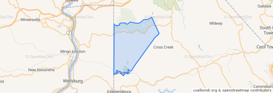 Mapa de ubicacion de Jefferson Township.