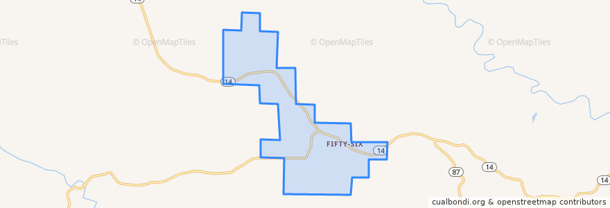 Mapa de ubicacion de Fifty-Six.