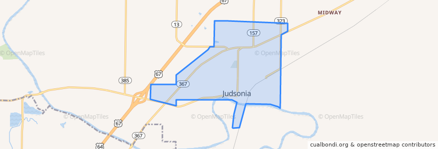 Mapa de ubicacion de Judsonia.