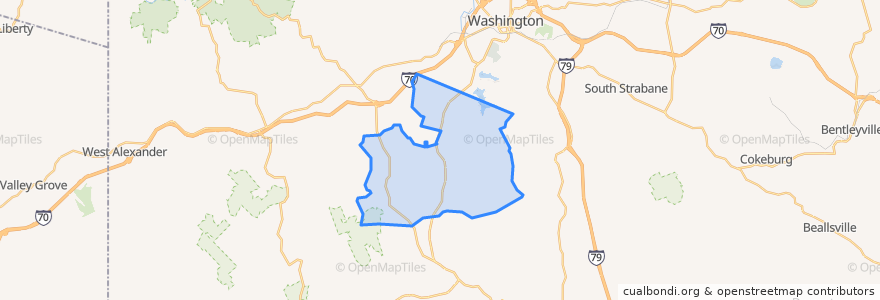 Mapa de ubicacion de South Franklin Township.