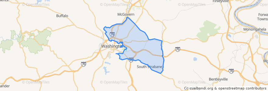 Mapa de ubicacion de South Strabane Township.