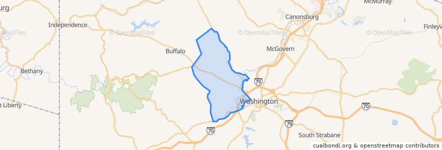 Mapa de ubicacion de Canton Township.