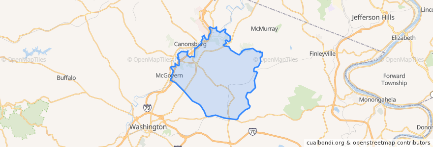Mapa de ubicacion de North Strabane Township.