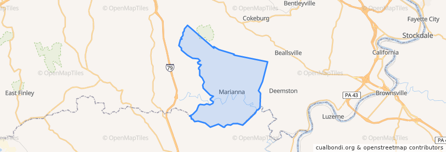Mapa de ubicacion de West Bethlehem Township.