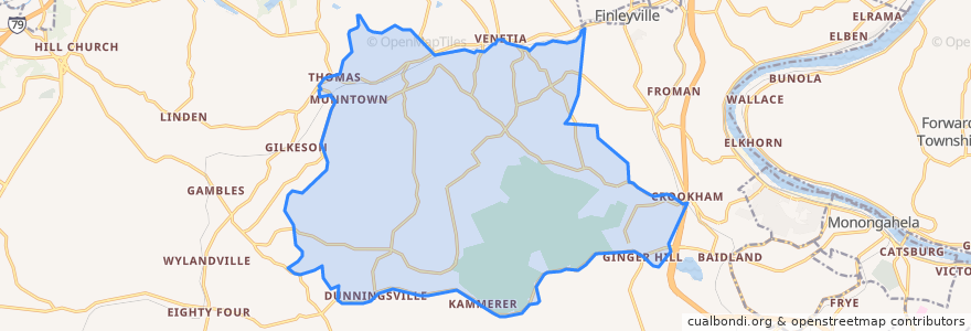 Mapa de ubicacion de Nottingham Township.