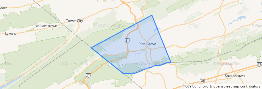 Mapa de ubicacion de Pine Grove Township.