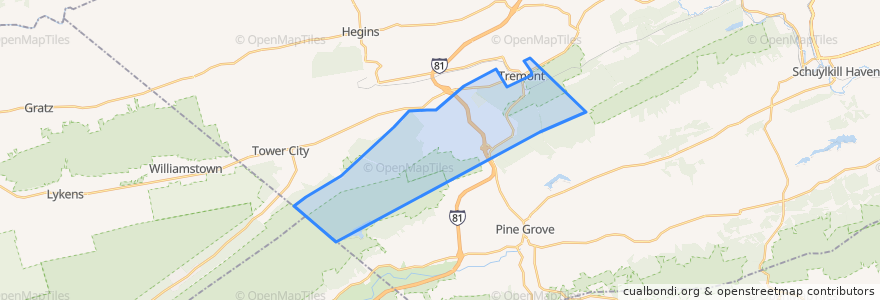 Mapa de ubicacion de Tremont Township.