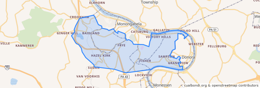 Mapa de ubicacion de Carroll Township.