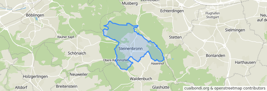 Mapa de ubicacion de Steinenbronn.