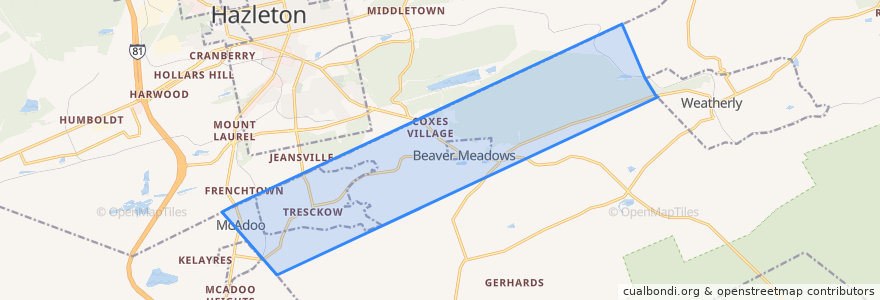 Mapa de ubicacion de Banks Township.