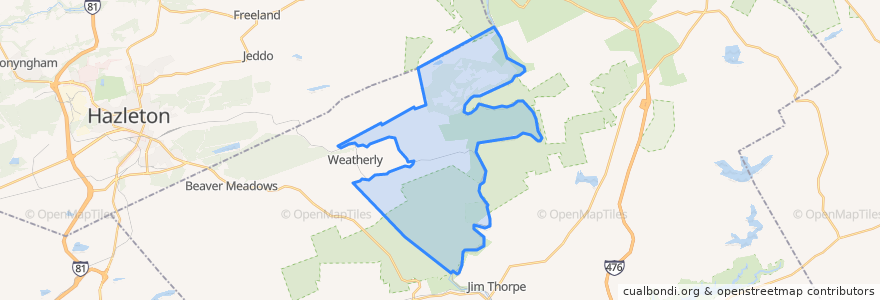 Mapa de ubicacion de Lehigh Township.