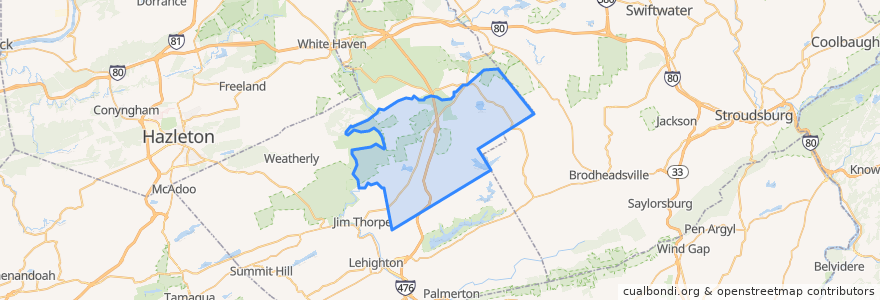 Mapa de ubicacion de Penn Forest Township.