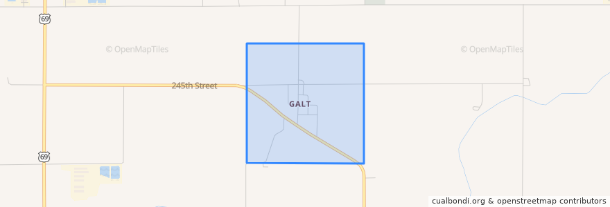 Mapa de ubicacion de Galt.