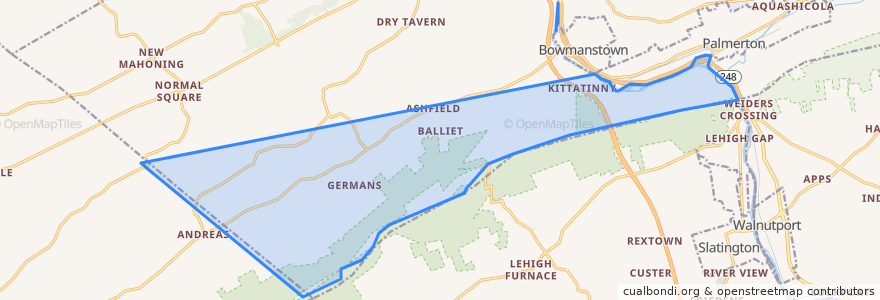 Mapa de ubicacion de East Penn Township.