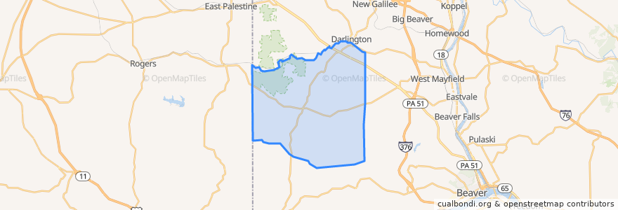 Mapa de ubicacion de South Beaver Township.