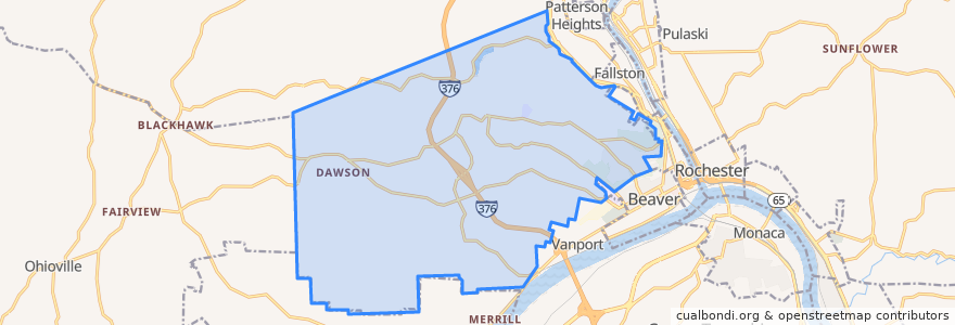 Mapa de ubicacion de Brighton Township.