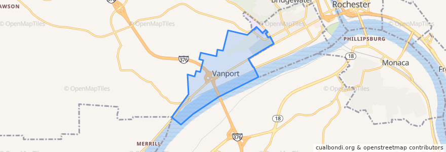 Mapa de ubicacion de Vanport Township.