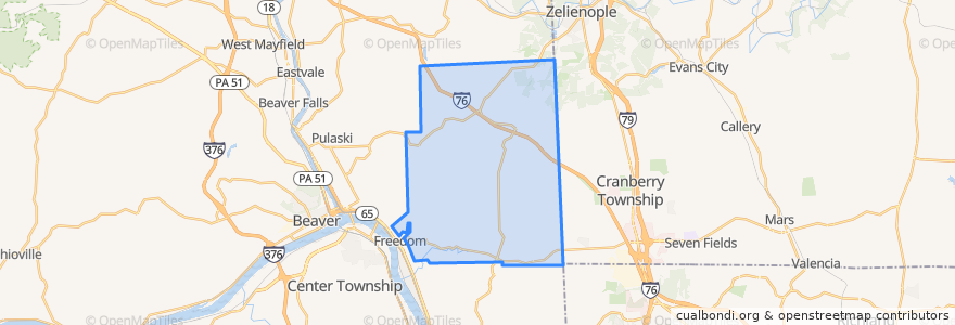 Mapa de ubicacion de New Sewickley Township.