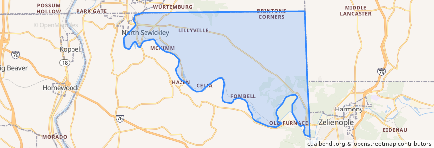 Mapa de ubicacion de Franklin Township.
