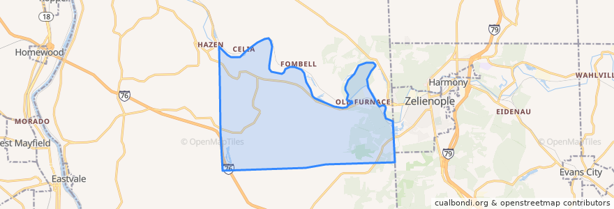 Mapa de ubicacion de Marion Township.