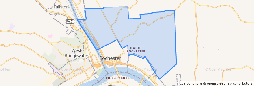 Mapa de ubicacion de Rochester Township.