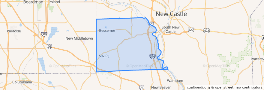 Mapa de ubicacion de North Beaver Township.