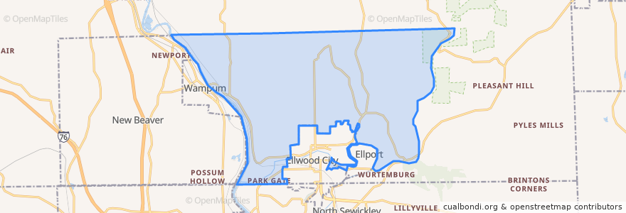 Mapa de ubicacion de Wayne Township.