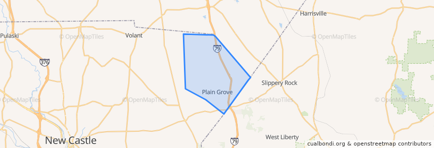 Mapa de ubicacion de Plain Grove Township.