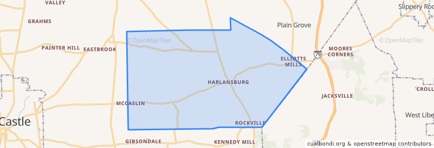 Mapa de ubicacion de Scott Township.