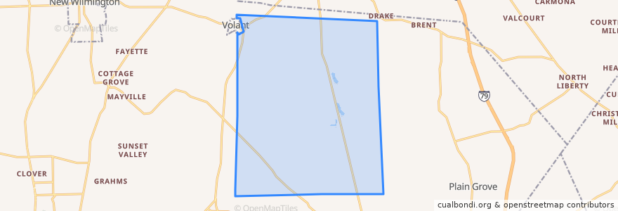 Mapa de ubicacion de Washington Township.