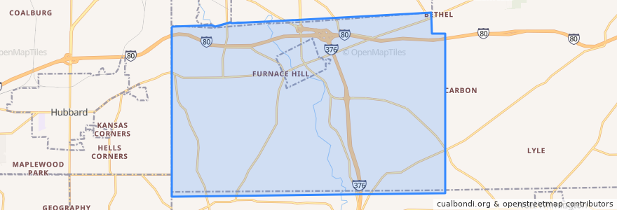 Mapa de ubicacion de Shenango Township.