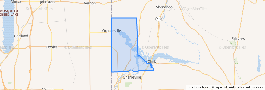 Mapa de ubicacion de South Pymatuning Township.