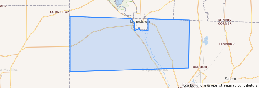 Mapa de ubicacion de Greene Township.