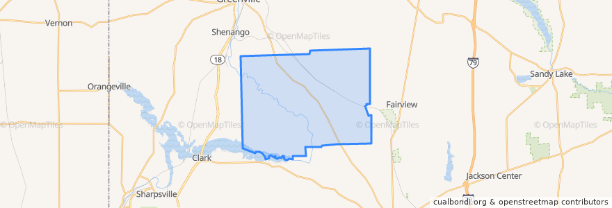 Mapa de ubicacion de Delaware Township.