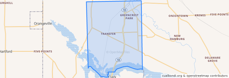 Mapa de ubicacion de Pymatuning Township.