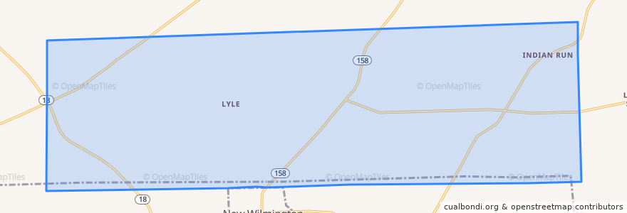 Mapa de ubicacion de Wilmington Township.