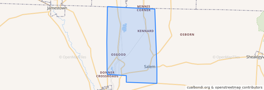Mapa de ubicacion de Sugar Grove Township.
