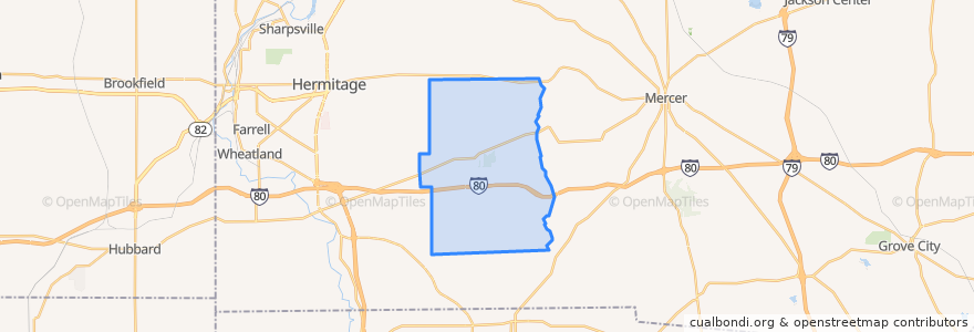 Mapa de ubicacion de Lackawannock Township.